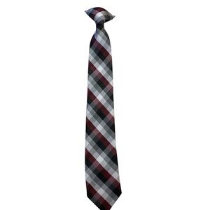 Plaid Clip-on Boys Polyester Tie Dressy